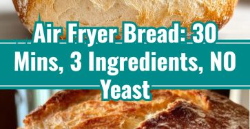 Air Fryer Bread in 30 Mins! (3-Ingredient No Yeast Recipe)