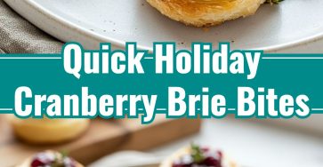 Easy 3-Ingredient Cranberry Brie Puff Pastry Bites