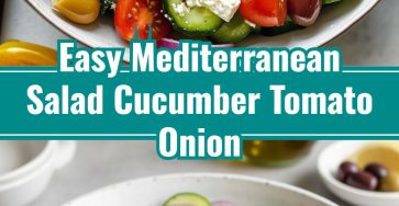 Healthy Fresh Chopped Mediterranean Cucumber Tomato Onion Salad for Families